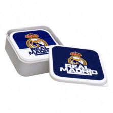 imagen 3 de set 4 contenedores real madrid 13.5x13.5x7cm