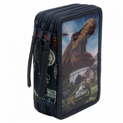 imagen 1 de estuche plumier de 3 pisos jurassic world con mate