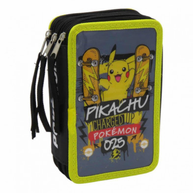 imagen 1 de estuche plumier de 3 pisos pokémon con material