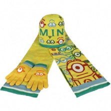 Imagen set gorro+bufanda+guantes minions gru