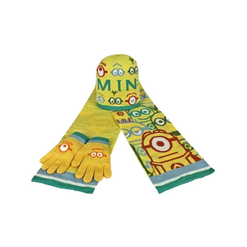 Imagen set gorro+bufanda+guantes minions gru