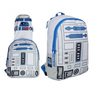 imagen 3 de mochila capucha invisibl r2d2 star wars 28x41x18cm