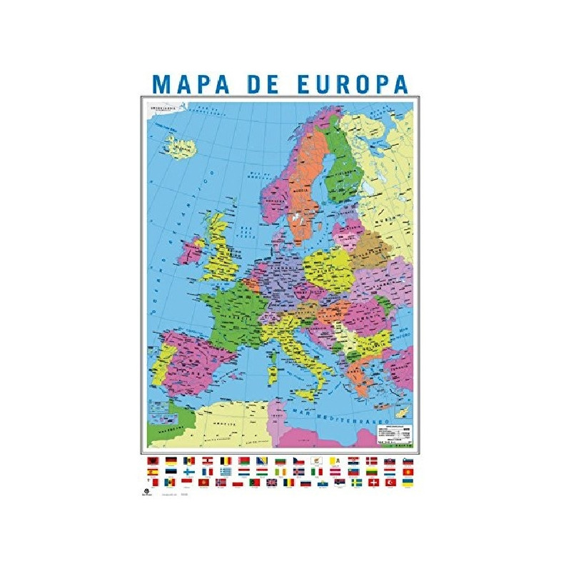 Poster Mapa de cores do cheio da Europa