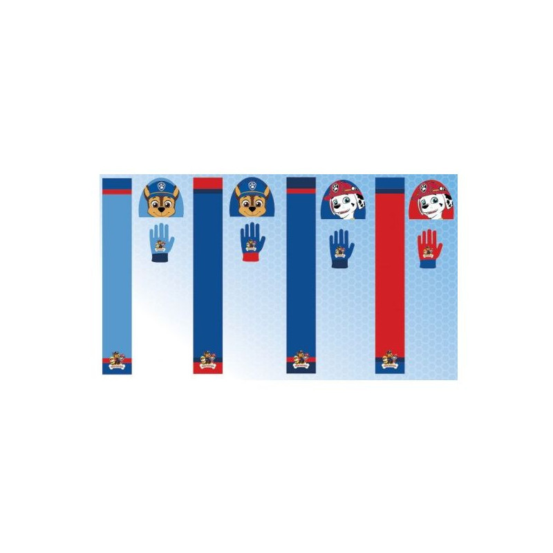 Imagen set gorro bufanda guantes niño paw patrol