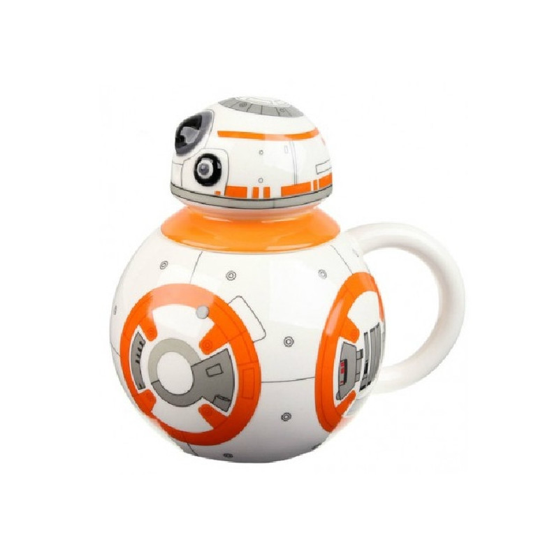 Imagen cin star wars taza bb-8 3d con tapa