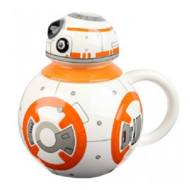 Imagen cin star wars taza bb-8 3d con tapa