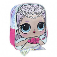 Imagen mochila infantil personaje lol 25x31x10cm sirena