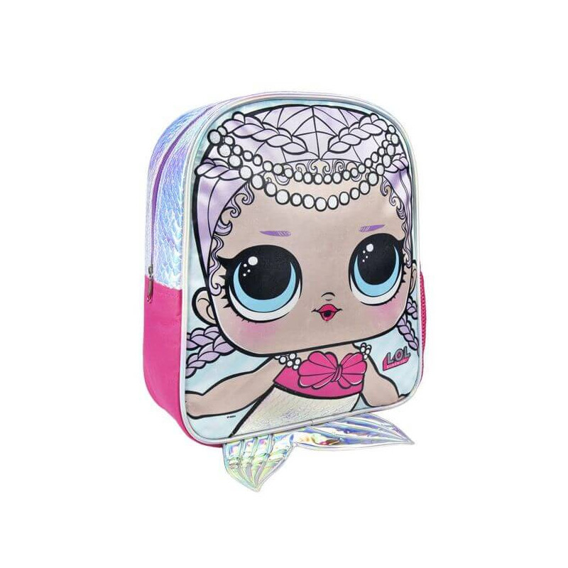 Imagen mochila infantil personaje lol 25x31x10cm sirena