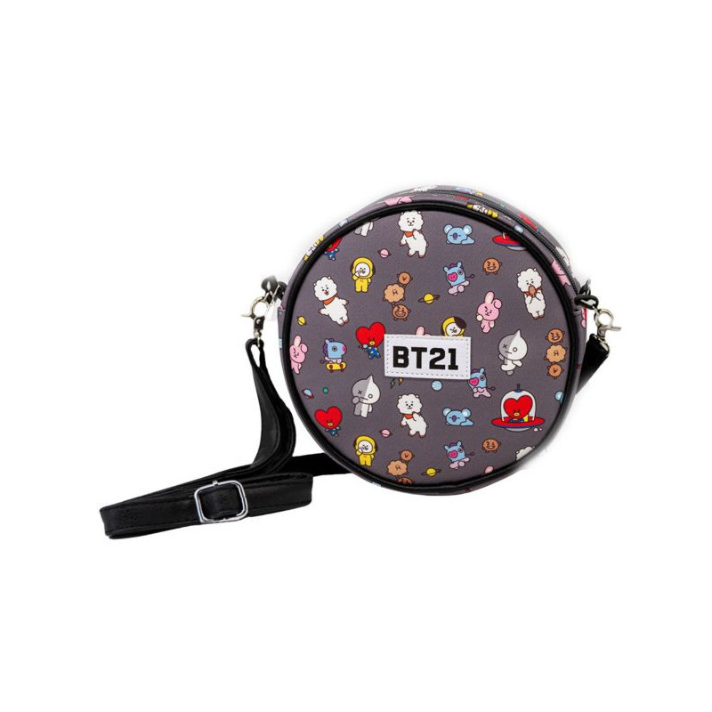 Imagen bolso redondo negro bt21 Imagen bolso redondo negro bt21
