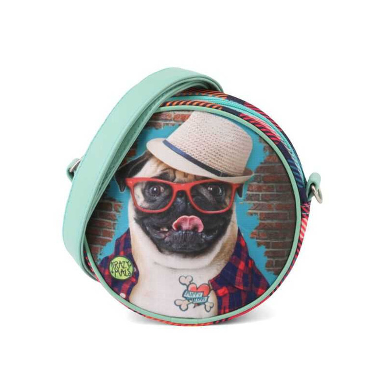 Imagen bolso redondo dash pug krazymals 18cm