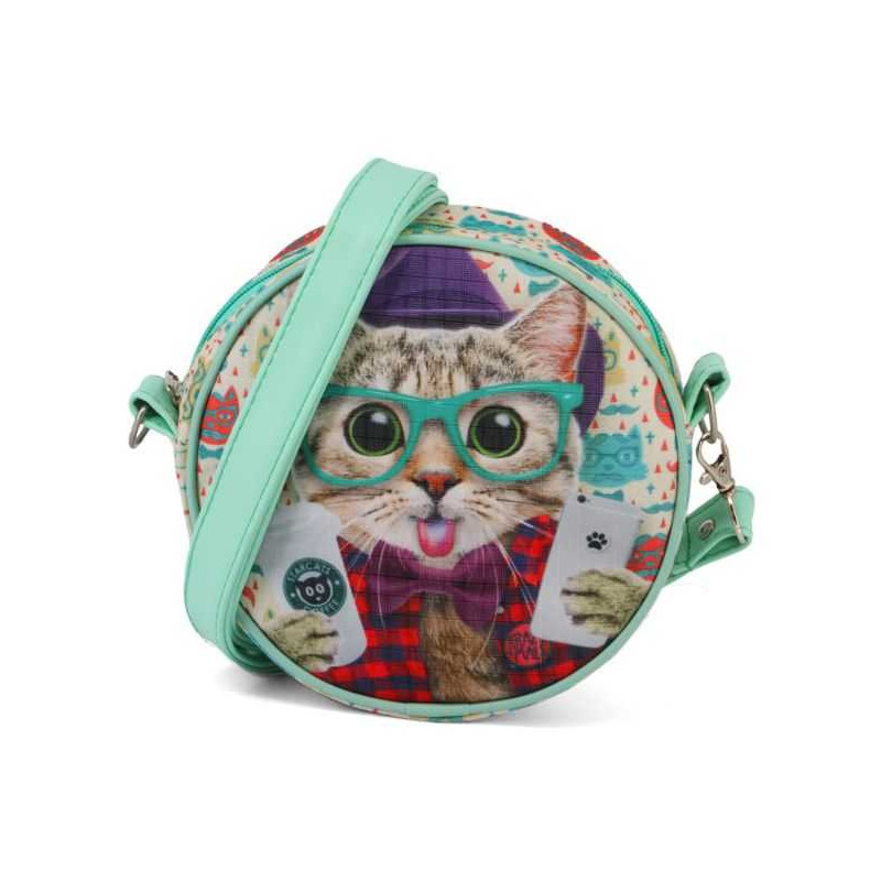 Imagen bolso redondo cat krazymals 18cm