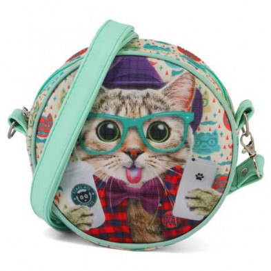 Imagen bolso redondo cat krazymals 18cm