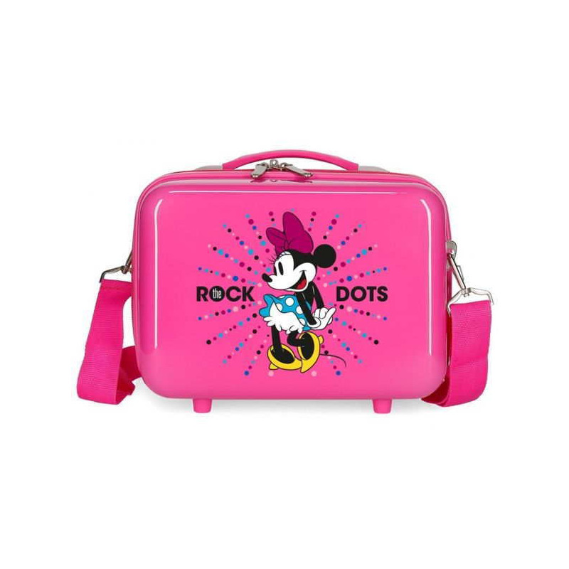 Imagen neceser minnie mouse rosa rock dots disney