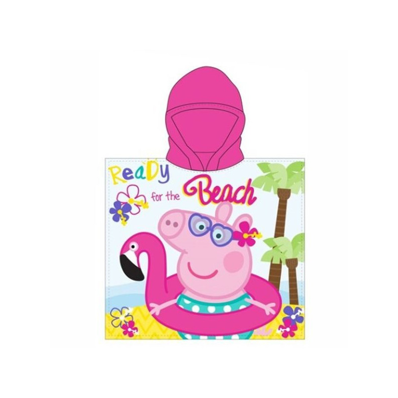 Imagen poncho playa niña peppa pig 55x110cm Imagen poncho playa niña peppa pig 55x110cm