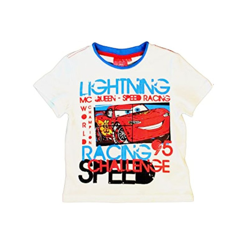 Imagen camiseta niño cars blanca