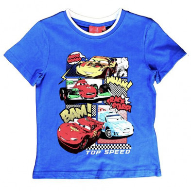 Imagen camiseta niño cars azul