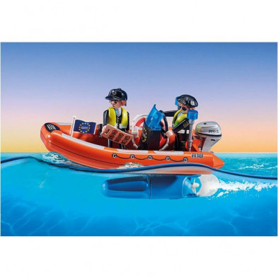 imagen 5 de gran portacontenedor con barco aduanero playmobil