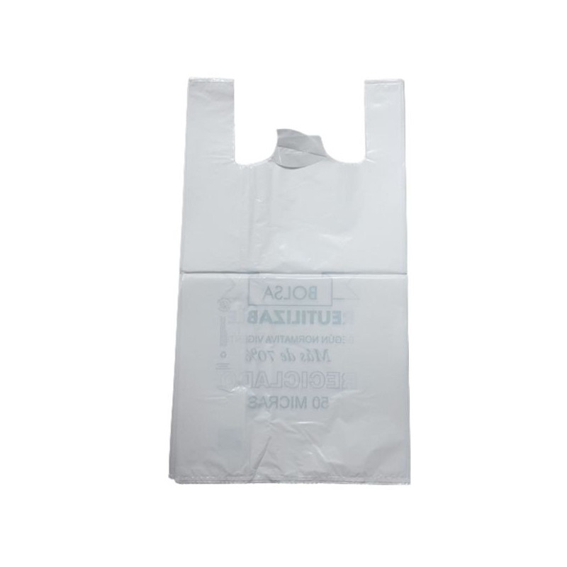 Imagen bolsa de asa 60x70 blanca galga 200 recicl 70%