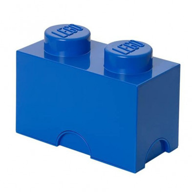 Imagen caja lego azul forma de bloque 12.5x25x18cm