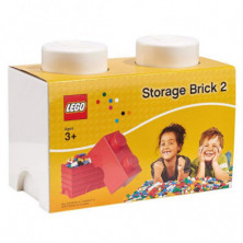 imagen 1 de caja lego blanco forma de bloque 12.5x25x18cm