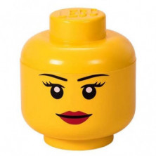 Imagen caja lego cabeza niña pequeña ø16x18.5cm