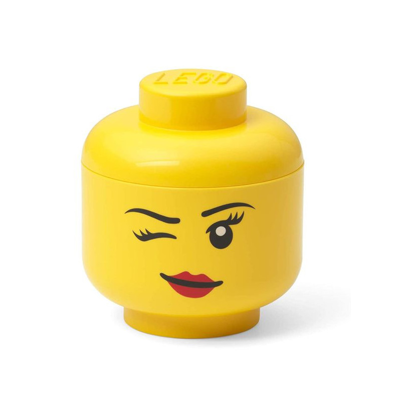Imagen caja lego cabeza niña guiño ø10.2x11.5cm mini Imagen caja lego cabeza niña guiño ø10.2x11.5cm mini