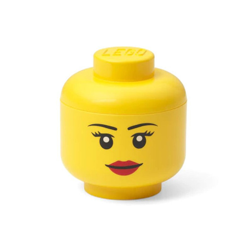 Imagen caja lego cabeza niña labios ø10.2x11.5cm mini