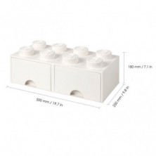 imagen 2 de caja lego ladrillo blanco 50x25x18cm drawer 8