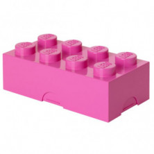 Imagen fiambrera lego rosa 10x20x7.5cm lunch box 8