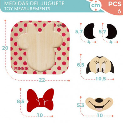 imagen 2 de puzzle madera minnie 22x20cm disney