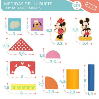 imagen 3 de bote 40 blocks de madera mickey & minnie