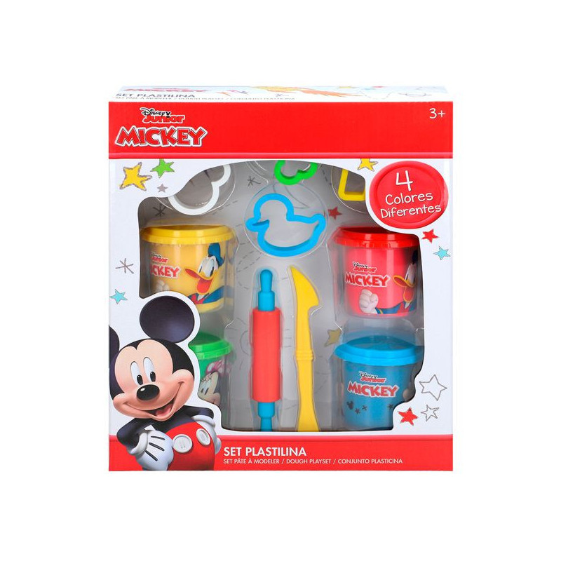 Imagen plastilina mickey pack 4 botes con herramientas