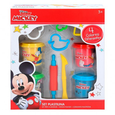 Imagen plastilina mickey pack 4 botes con herramientas