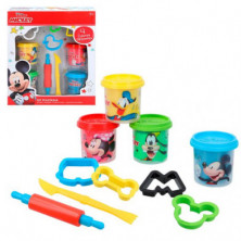 imagen 1 de plastilina mickey pack 4 botes con herramientas