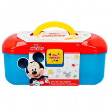 Imagen caja plastilina mickey 4 botes  y herramientas