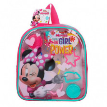 Imagen mochila plastilina minnie 4 botes  y herramientas