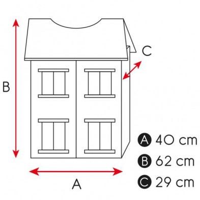imagen 3 de casa muñecas madera 40x29x62 cm