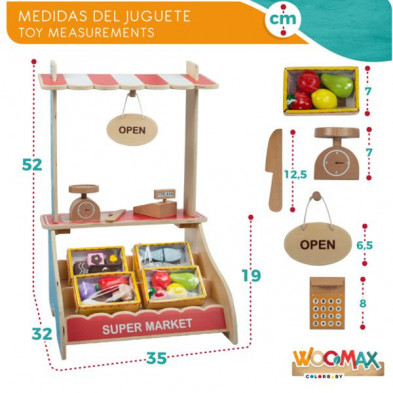 imagen 4 de supermercado madera 35x32x52 cm