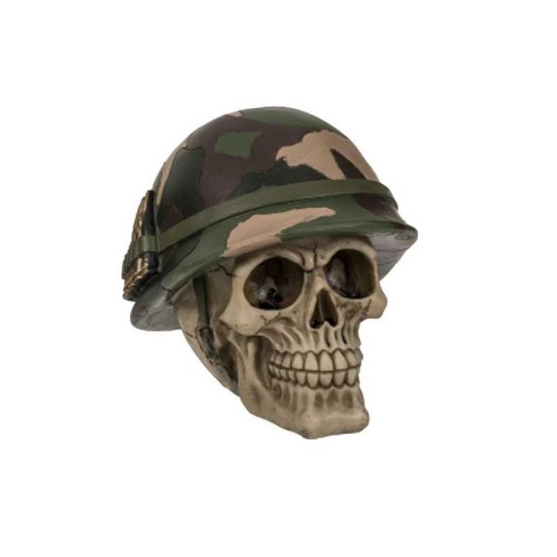 Imagen hucha calavera casco army 15x14cm