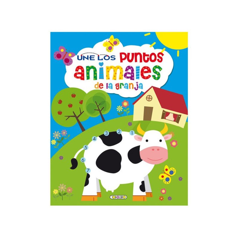 Imagen libro une los puntos animales de la granja