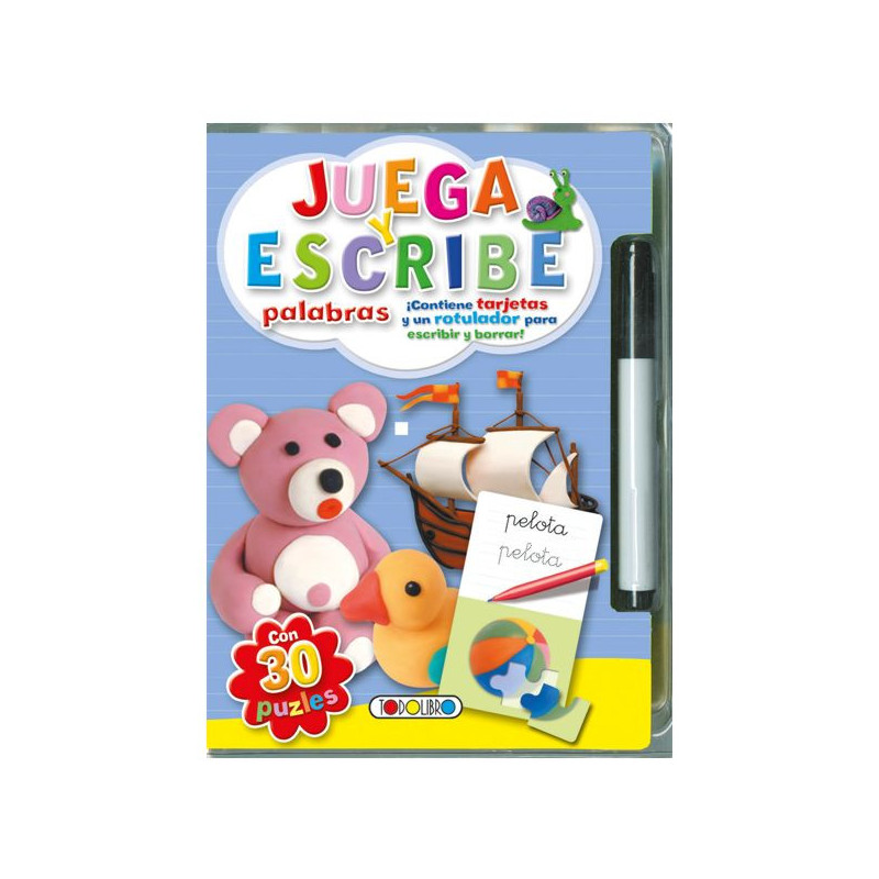 Imagen libro juega y escribe palabras con 30 puzles