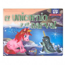 Imagen libro mini pop up el unicornio y el narval