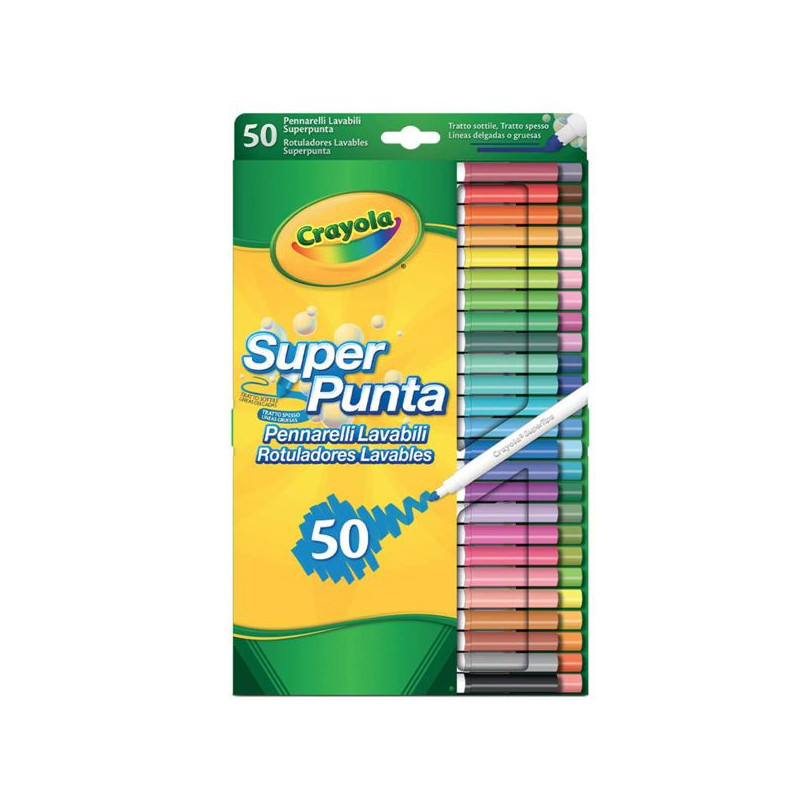 Imagen crayola 50 rotuladores súper punta lavables