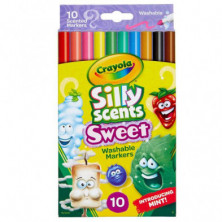 CRAYOLA 10 ROTULADORES LAVABLES PUNTA MEDIA - ¡LOS OLOROSOS! - 10 sabores de destilados