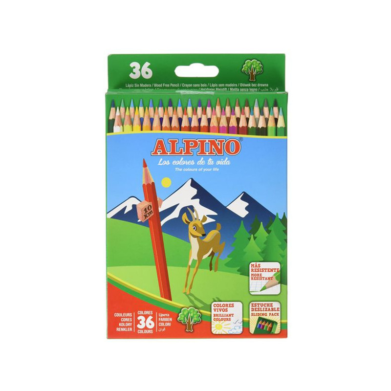 Imagen estuche 36 lápices de colores alpino Imagen estuche 36 lápices de colores alpino