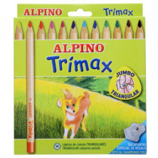 Imagen estuche 12 lápices alpino trimax colores surtidos