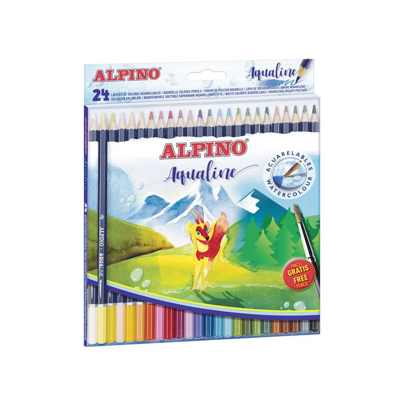 Imagen estuche 24 lápices alpino aqualine cartón