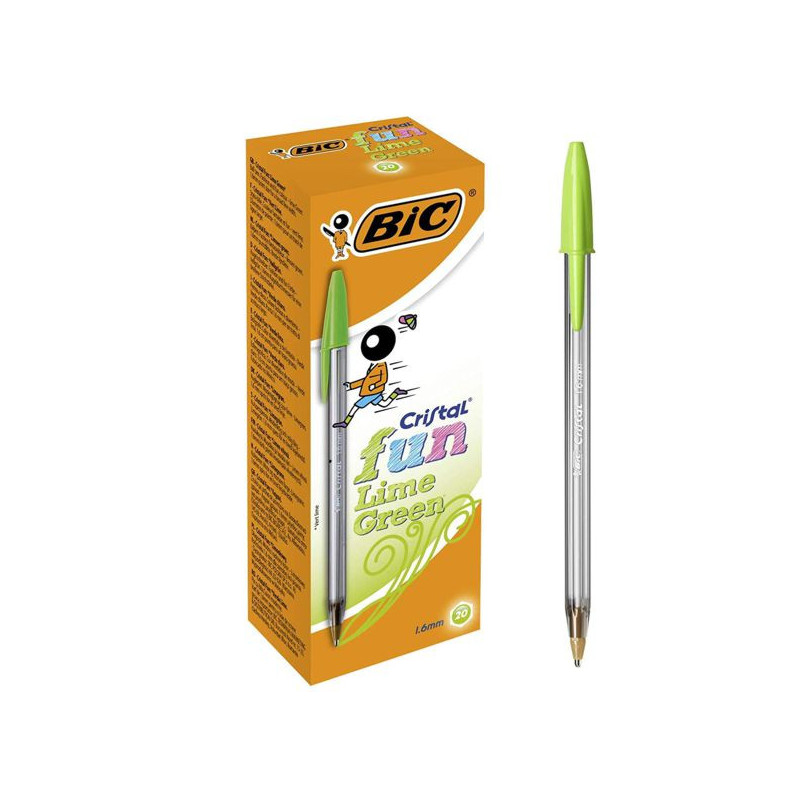 Imagen bic cristal fun bolígrafos verde lima  1