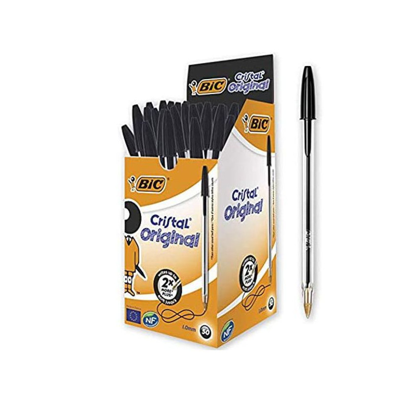 Imagen bic cristal original bolígrafos negro 50u (1mm)
