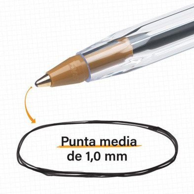 imagen 2 de bic cristal original bolígrafos negro 50u (1mm)